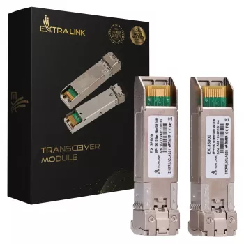 Extralink SFP+ 10G 2er-Pack | SFP+ Modul | 10Gbps, LC/UPC, 1310nm, 10km, Singlemode, DOM
