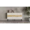 Kommode Cama Meble INSERTO 3D 143,5×40×80 cm — Kaschmir-Finish mit LED