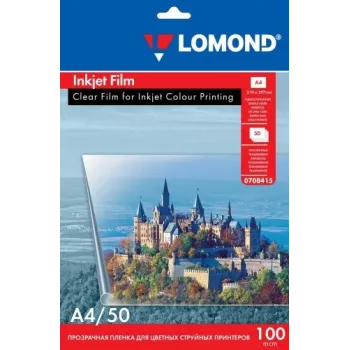 Lomond PET-Film für Tintenstrahldrucker Klar A4, 50 Blatt