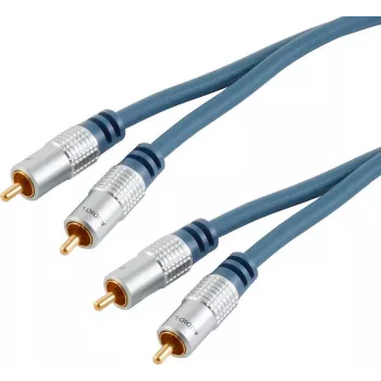 Audiokabel S/CONN SP40105 5m 2xRCA Blau