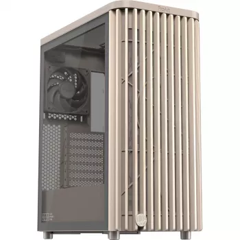 PC-Gehäuse ASUS PROART PA401 WOOD TG PWM BEIGE Gehäuse — ATX, 503×225×412 mm, 2×3,5 Zoll/2×2,5 Zoll, GPU bis zu 315 mm