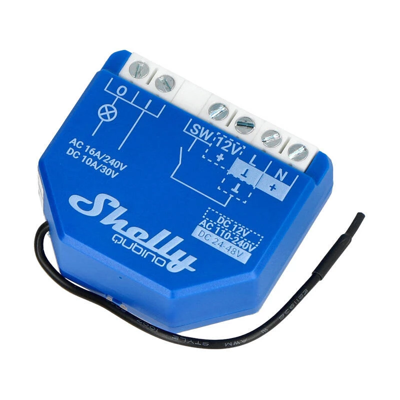 Smart-Relais Shelly Qubino Wave 1 Kunststoff 110–240V 16A, Z-Wave 868,4 MHz, blau, Wandmontage