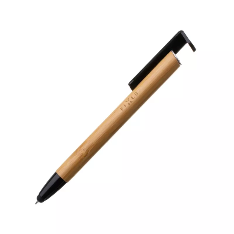 Kugelschreiber mit Stylus und Ständer FIXED FIXPEN-BA Bamboo — 3-in-1 Stift, Touchscreen-Stylus und integrierter Tischständer