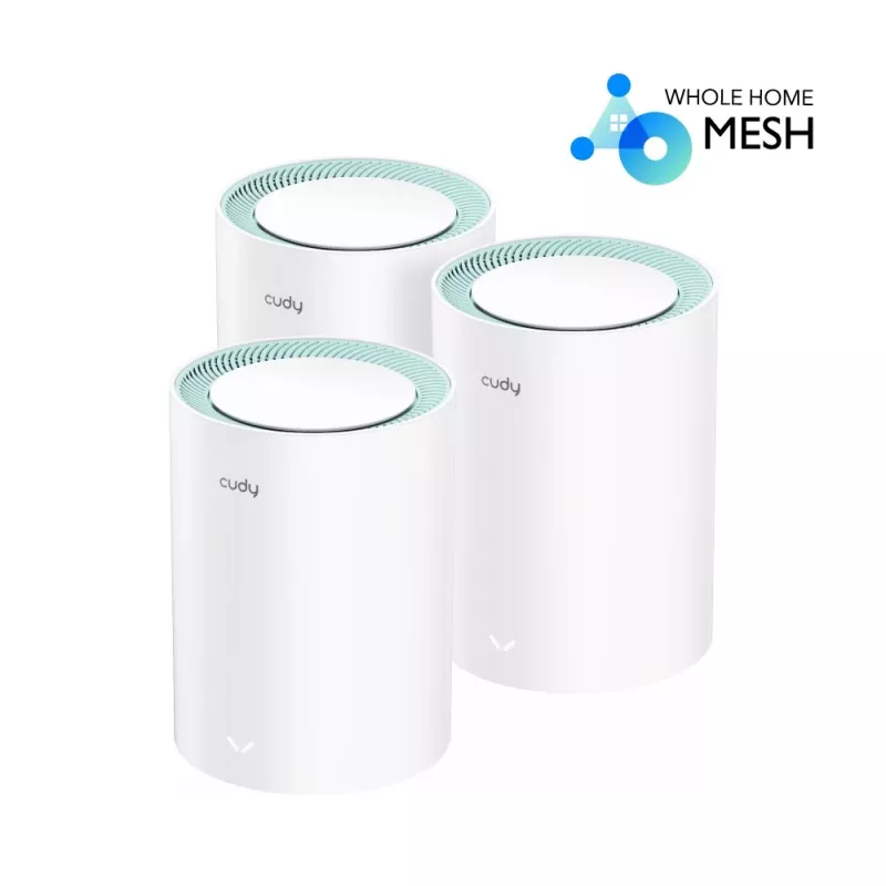 Cudy M1300 3er-Pack Mesh-WLAN-System Dualband (2,4 GHz / 5 GHz) Wi-Fi 5 (802.11ac) Weiß 1 Intern