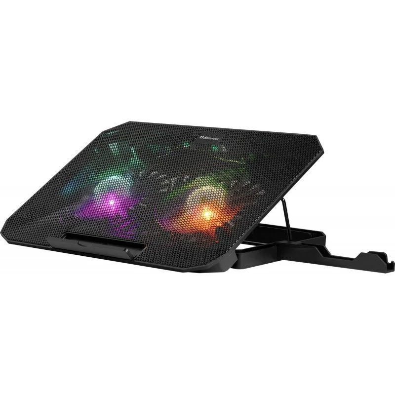 Notebook-Kühlpad DEFENDER NS-510 mit 2 Lüftern, 2×USB-Anschlüssen und RGB-Beleuchtung