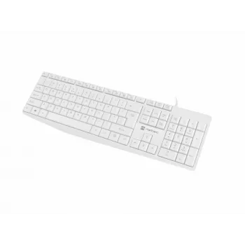 Kabelgebundene Volltastatur NATEC NAUTILUS NKL-1951, 105 Tasten, US International QWERTY, weiß, USB, 1,8 m