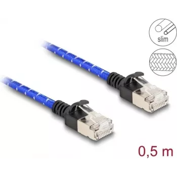Netzwerkkabel DeLOCK RJ45 Cat.6A 0,5 m Blau