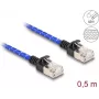 Netzwerkkabel DeLOCK RJ45 Cat.6A 0,5 m Blau