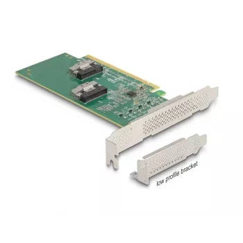 DeLOCK PCI Express 4.0 x16 Karte auf 4 x SFF-8639 NVMe - Bifurcation - Low Profile Formfaktor