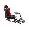 Racing-Cockpit huzaro Speed 6.0 mit verstellbarem Sitz, Stahlrahmen, 30°–90° Winkel, unterstützt bis zu 120 kg, rot, 1080×1360×560 mm