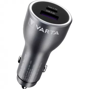 Autoladegerät Varta 57933101111, 45W gesamt, 1× USB-A, 1× USB-C