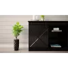 Kommode 160x80x35 GRANERO schwarz/schwarz glänzend