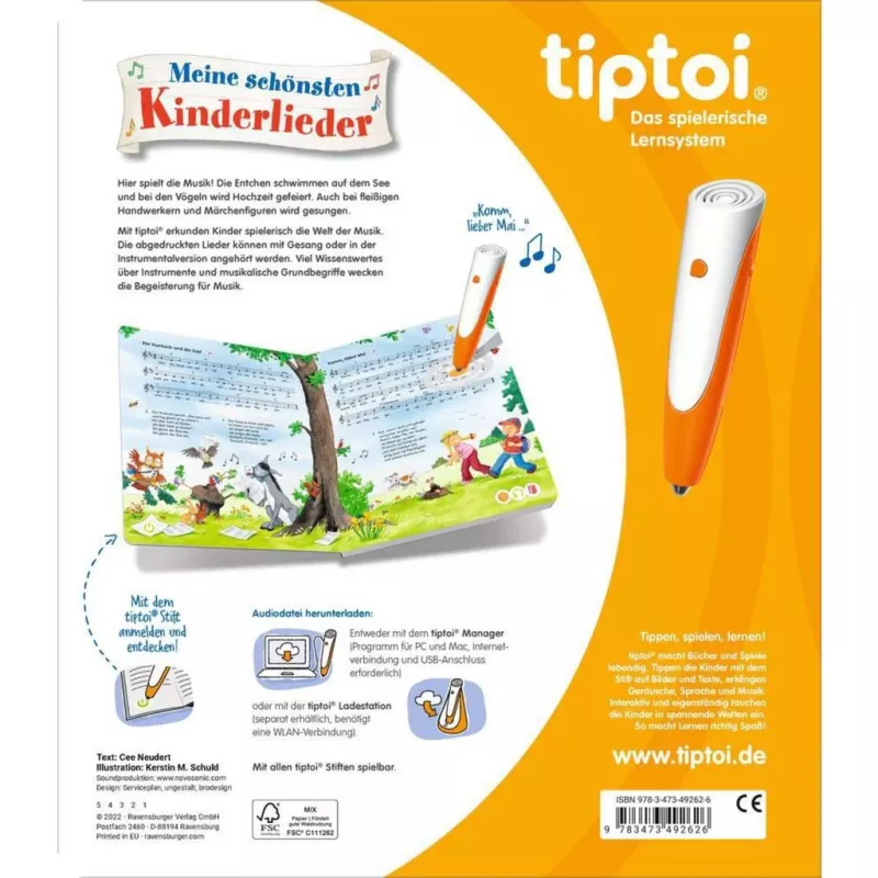 tiptoi Meine schönsten Kinderlieder, Lernbuch