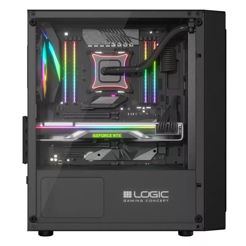 Logic Atos ARGB Mini USB 3.0 Micro-Tower-Gehäuse, Schwarz (AM-ATOS-10-0000000-0002)