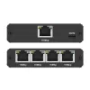 Ethernet Mini Switch QOLTEC 52293 1x4 RJ45, unmanaged Netzwerk-Splitter 1-in 4-out