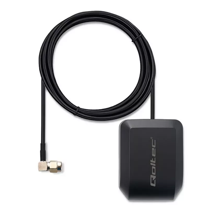 GPS/GLONASS-Antenne QOLTEC 28 dBi 50 W mit SMA-Winkelstecker