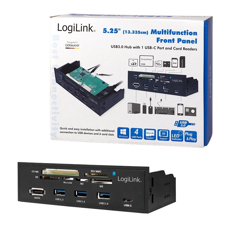 Kartenleser LogiLink UA0341 SATA Intern Schwarz