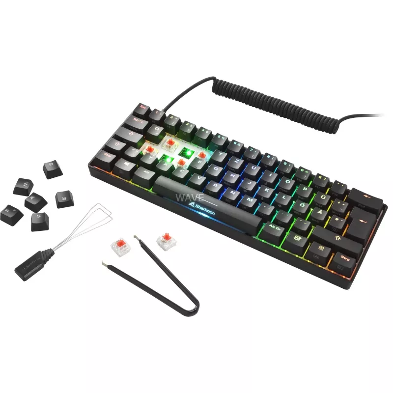 SKILLER SGK50 S4, Gaming-Tastatur schwarz, PT-Layout, Kailh Red