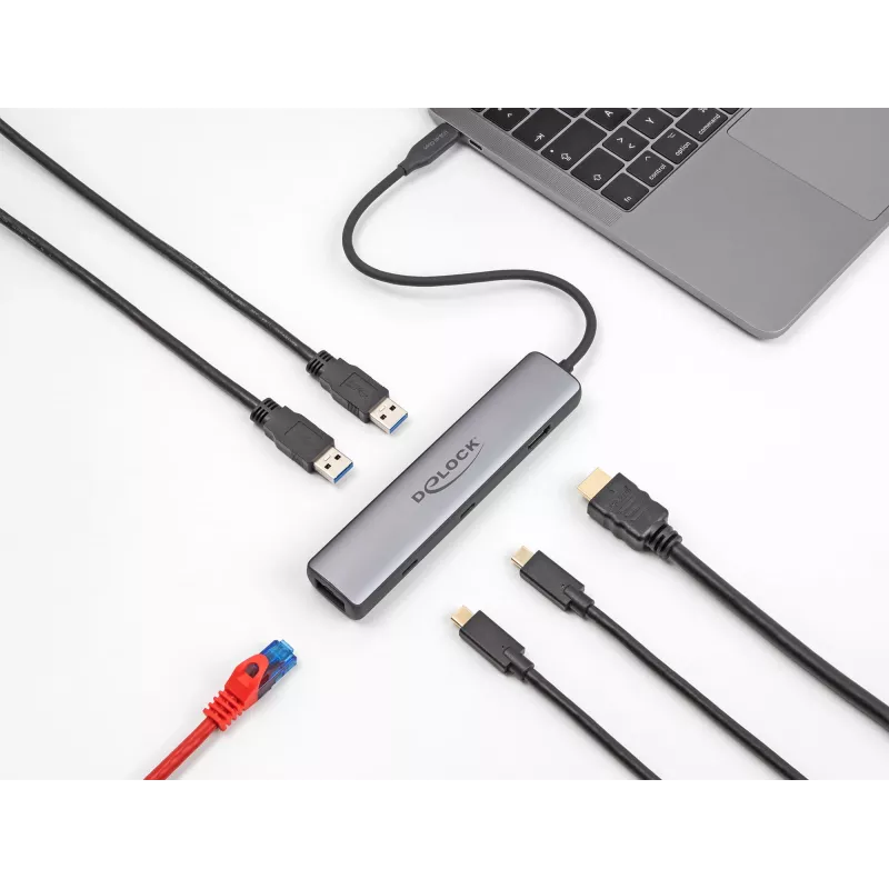 DeLOCK USB Type-C Dockingstation 8K HDMI USB 10 Gbps 2,5 Gigabit LAN PD 100W