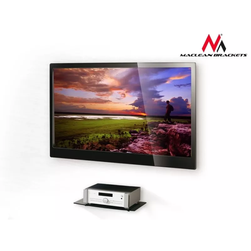 Regalzubehör MACLEAN MC-629 — TV/DVD-Regal mit Stangenklemme, 360×250 mm, max. Belastung 8 kg