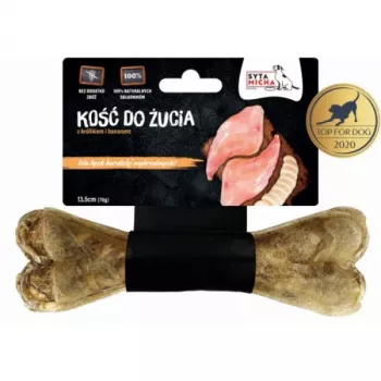 Kauknochen SYTA MICHA Kaninchen mit Banane, 13,5 cm, 70 g, natürlicher Zahnpflegekauknochen für ausgewachsene Hunde