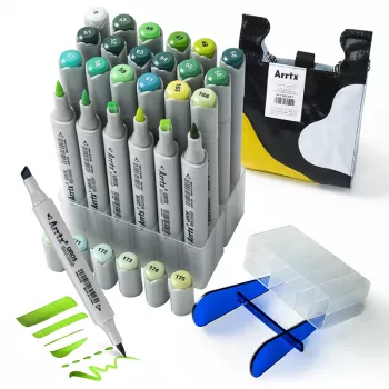 Doppelseitige Marker-Stifte Arrtx LC302512 — 24 Farben (Grüntöne)