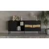 Cama INSERTO 3D1W Kommode 190x40x80 schwarz + LED