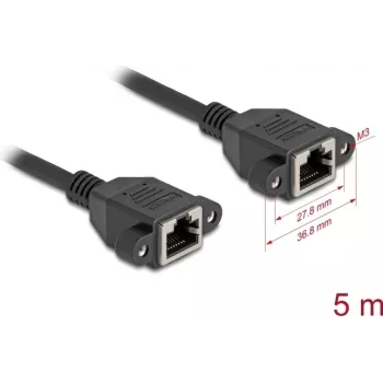 DeLOCK 90787 Netzwerkkabel Schwarz 5 m Cat6a S/FTP