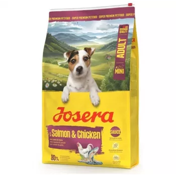 Trockenfutter für Hunde JOSERA Mini Adult Lachs & Huhn 10 kg — Alleinfuttermittel für kleine ausgewachsene Hunde, 26 % Protein, 16 % Fett