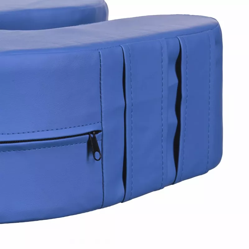 Repositionierungs-/Dreh-Rehabilitationskissen ActionMed PR100AM — blau, Beinstütze, Tasche und Handgriffe