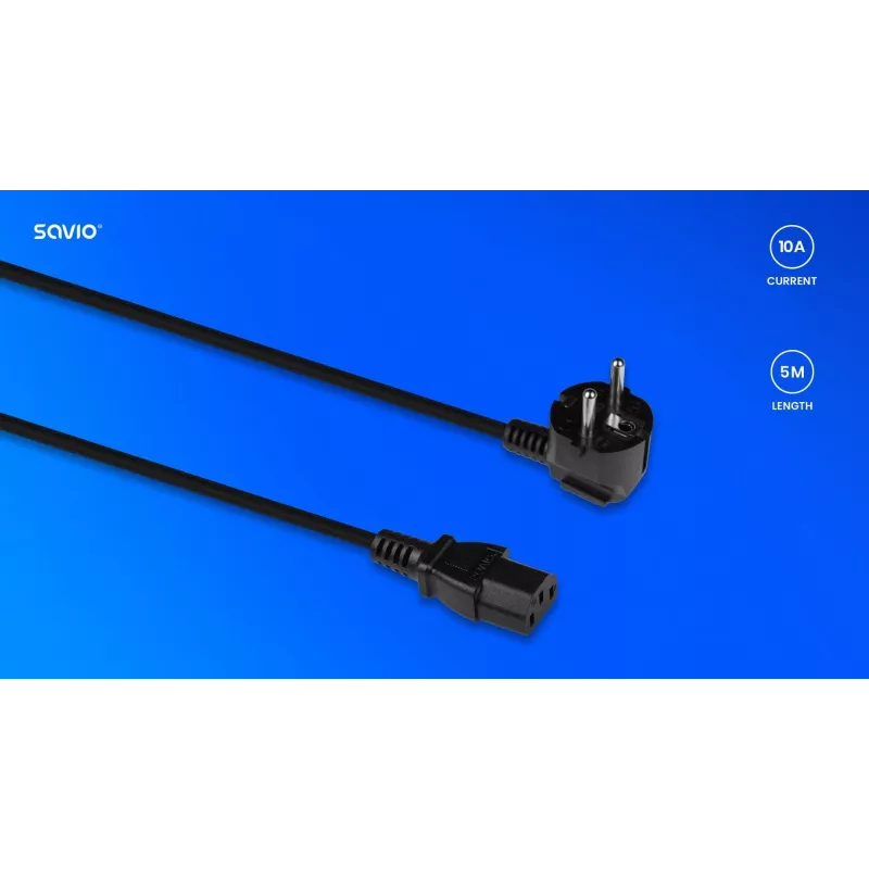 SAVIO CL-181 Netzkabel CEE 7/7 (E/F) – IEC C13 5m