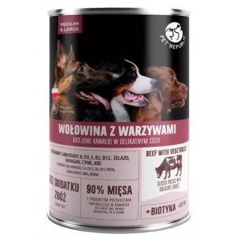 Nassfutter für Hunde PetRepublic PET REPUBLIC Adult Medium & Large Rind mit Gemüse 1250 g