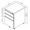Büro-Schubladeneinheit Maclean MC-850 Schwarz Metall 2 Schubladen
