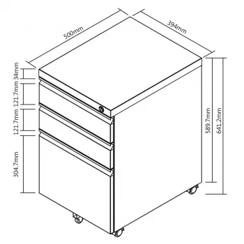 Büro-Schubladeneinheit Maclean MC-850 Schwarz Metall 2 Schubladen