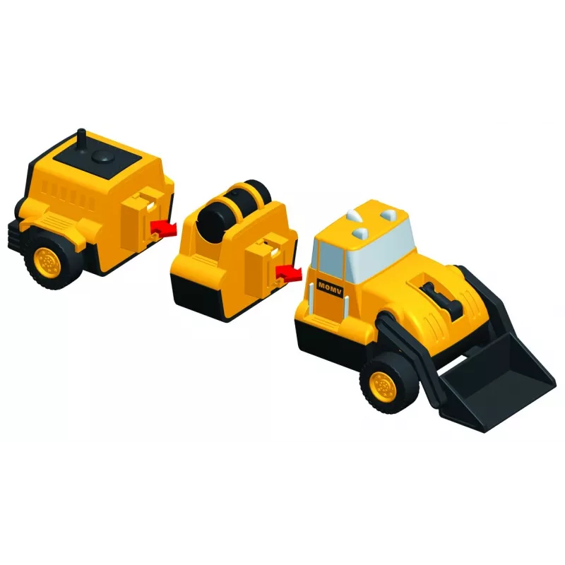 Fahrzeug-Set Popular Playthings Mix or Match Vehicles Construction Schwarz Gelb