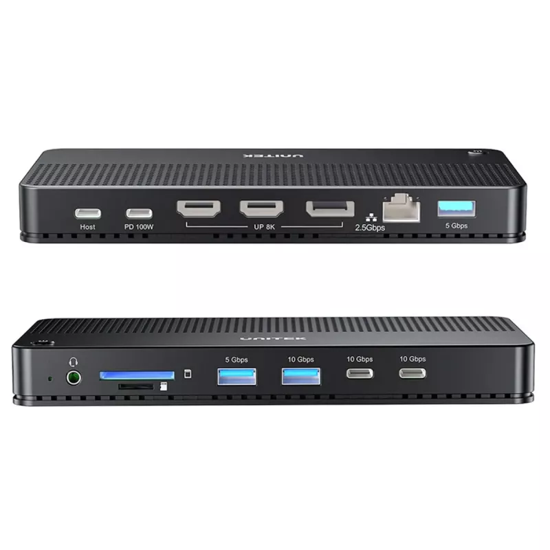 Dockingstation UNITEK D1104A01 USB4 Kabelgebunden 100 W Power Delivery