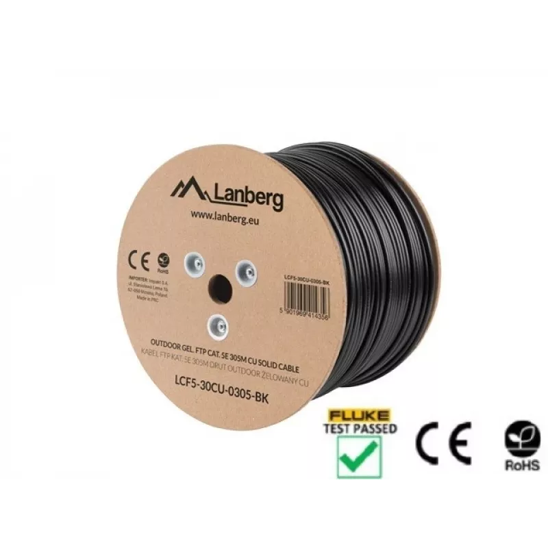 Netzwerkkabel Lanberg LCF5-30CU-0305-BK RJ45 Cat5e 305 m Schwarz