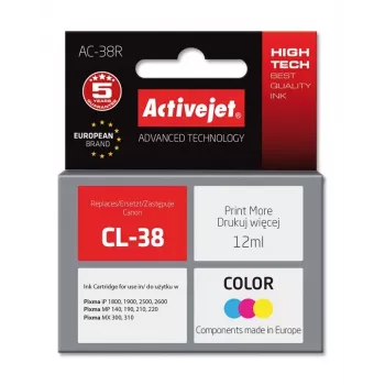 Activejet AC-38R Tinte (Ersatz für Canon CL-38; Premium; 12 ml; Farbe)