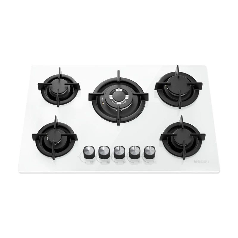 ISEASY MGBG-775 Gaskochfeld mit 5 Brennern (weiß)