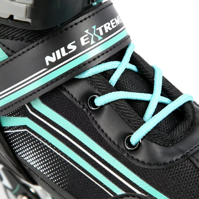 Nils Extreme NH18190 2IN1 Skates SCHWARZ/BLAU GR. M (34-38) Mit austauschbaren Hockeyskates