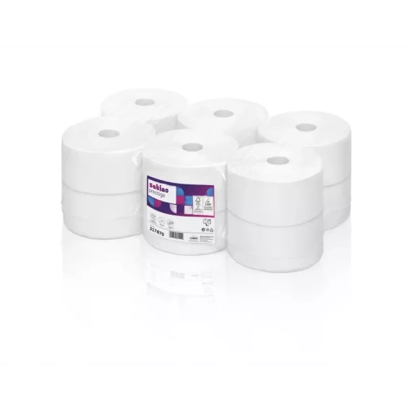 Wepa Toilettenpapierrolle TPCB2120, 120 m, 480 Blätter, 9,2 x 25, Zellstoff (12 Stück)