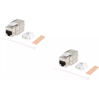 ShiverPeaks Keystone Jack Cat 8.1 Metall BS08-45003-2, geschirmter RJ45-Einsatz für Hochgeschwindigkeits-Ethernet