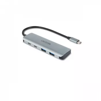 USB Type-C Hub DICOTA D32061 10000 Mbit/s Silber