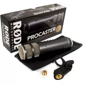 Dynamisches Studiomikrofon RØDE Procaster — kabelgebunden, Mini-XLR (3-polig), 75–18.000 Hz, 32 Ω, -56 dB, schwarz, 695 g
