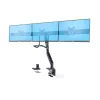 StarTech.com Crossbar Triple Monitor Desk Mount für bis zu drei 27-Zoll-Bildschirme, VESA 75x75/100x100, werkzeuglose Armeinstellungen, Tischklemme/Durchführung, federunterstützter Arm