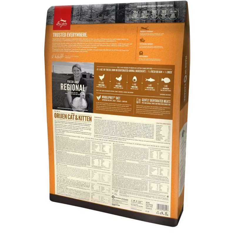 Orijen Cat & Kitten Katzen-Trockenfutter Chicken, Fish, Turkey 340 g