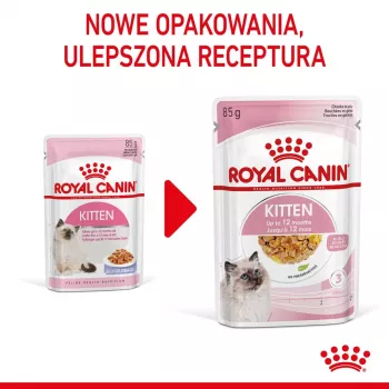 Nassfutter für Kätzchen Royal Canin Kitten Jelly 85 g — Hühnchengeschmack, 85-g-Beutel, 12 Stück