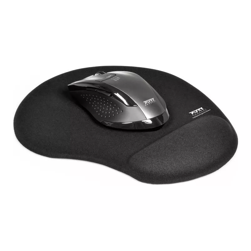 PORT CONNECT | Ergonomisches Mauspad | 200 x 230 x 20 mm | Schwarz