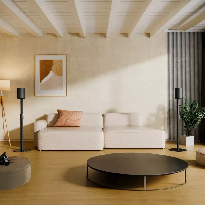 Bodenständer MACLEAN MC-496 für Sonos Era 100 und 300, höhenverstellbar 682–1068 mm