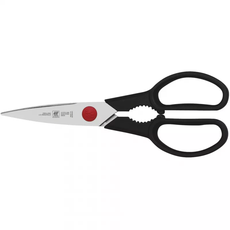 Messer- und Besteckblockset ZWILLING Gourmet 7-tlg. — Klingen aus Edelstahl, Kunststoffgriffe, enthält Koch-, Tranchier-, Brot-, Schäl- und Universalmesser, Küchenschere